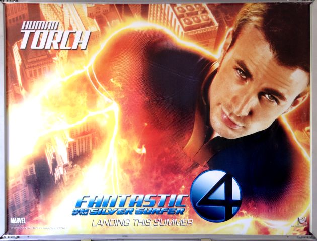 Cinema Poster : FANTASTIC FOUR RISE OF THE SILVER SURFER 2007 (Human Torch Quad)