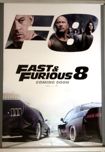 Cinema Poster: FAST AND FURIOUS 8 2017 (Cars One Sheet) Dwayne Johnson Charlize Theron Cinema Poster: FAST AND FURIOUS 8 2017 (Cars One Sheet) Dwayne Johnson Charlize Theron