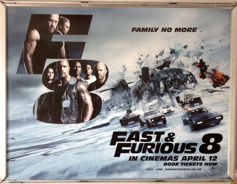 Cinema Poster: FAST AND FURIOUS 8 2017 (Sub Quad) Dwayne Johnson Charlize Theron