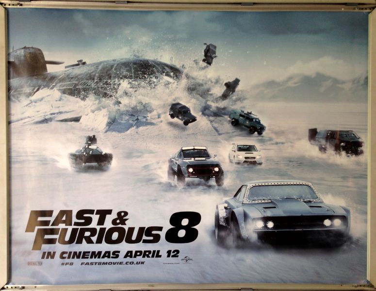 Cinema Poster: FAST AND FURIOUS 8 2017 (Submarine Quad) Dwayne Johnson