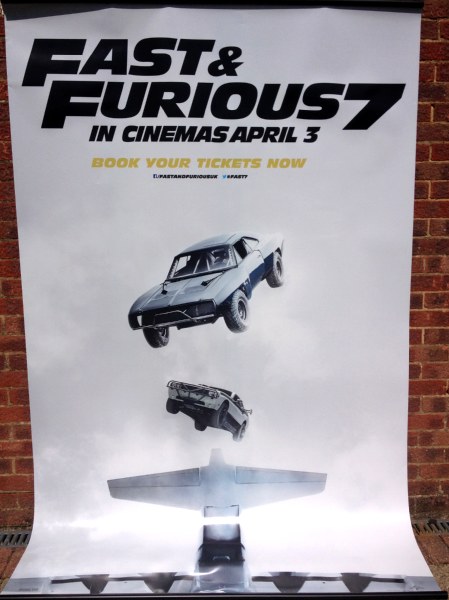 Cinema Banner: FAST & FURIOUS 7 2015 Kurt Russell Paul Walker Dwayne Johnson