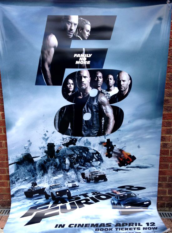 Cinema Banner: FAST & FURIOUS 8 2017 (F8) Vin Diesel Charlize Theron