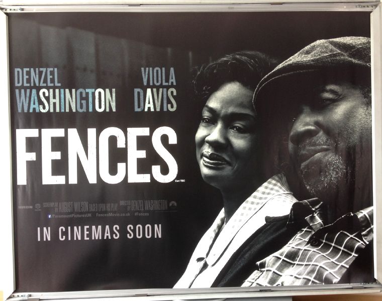 Cinema Poster: FENCES 2017 (Quad) Denzel Washington Viola Davis Stephen Henderson 