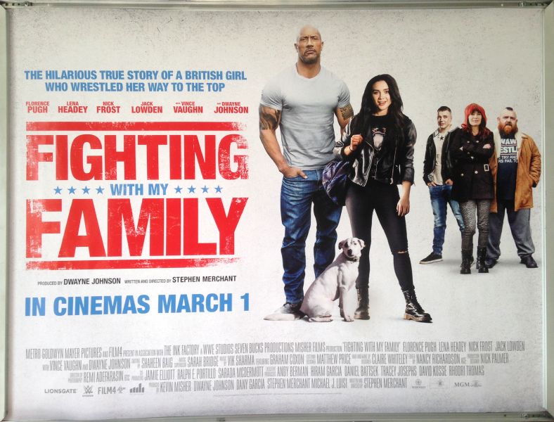 Cinema Poster: FIGHTING WITH MY FAMILY 2019 (Quad) Dwayne Johnson Florence Pugh 