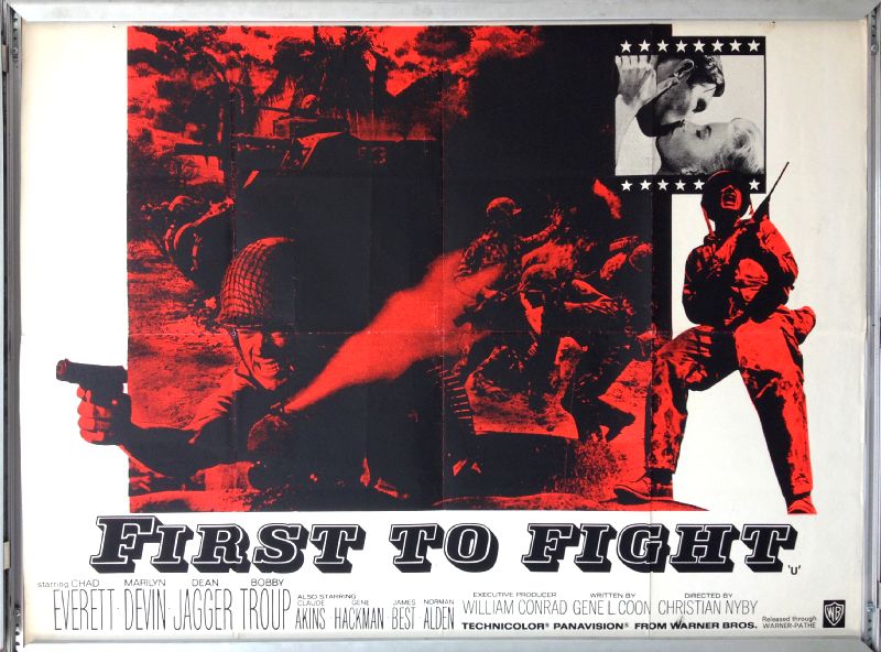 Cinema Poster: FIRST TO FIGHT 1967 (Quad) Chad Everett Marilyn Devin Dean Jagger