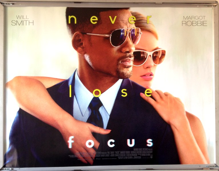 Cinema Poster: FOCUS 2015 (Quad) Will Smith Margot Robbie Rodrigo Santoro