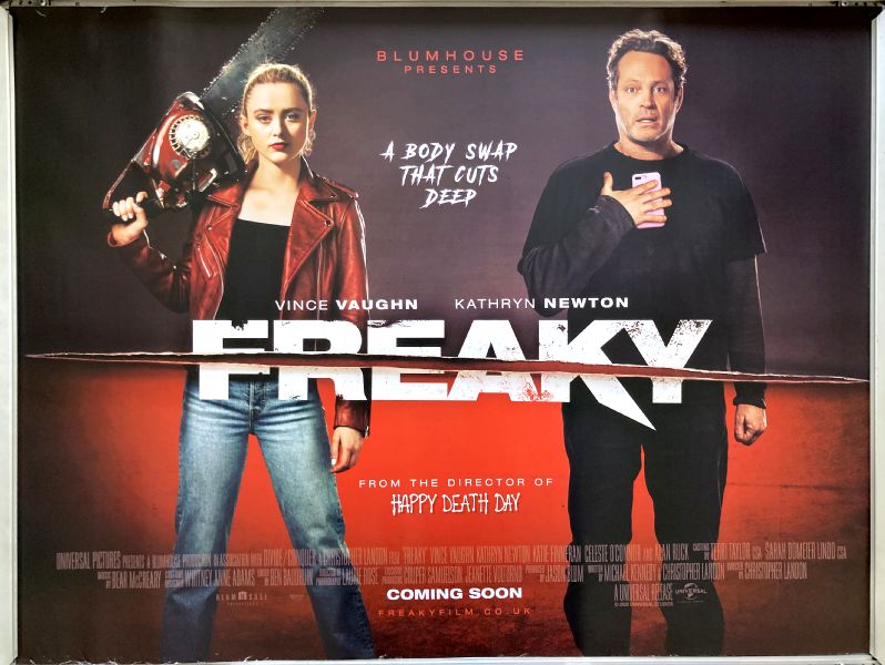 Cinema Poster: FREAKY 2020 (Quad) Vince Vaughn Kathryn Newton Celeste O'Connor  