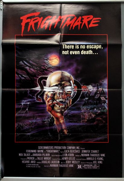 Cinema Poster: FRIGHTMARE 1983 (One Sheet) Ferdy Mayne Luca Bercovici Cinema Poster: FRIGHTMARE 1983 (One Sheet) Ferdy Mayne Luca Bercovici
