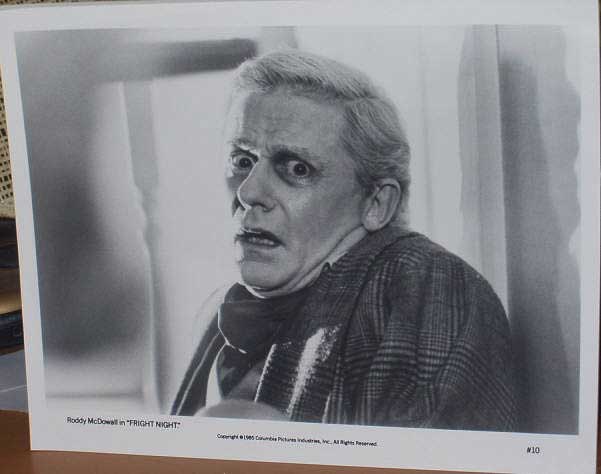 FRIGHT NIGHT: B/W Still (Roddy McDowall)