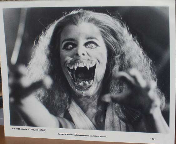 FRIGHT NIGHT: B/W Still (Big Mouthed Vampire)