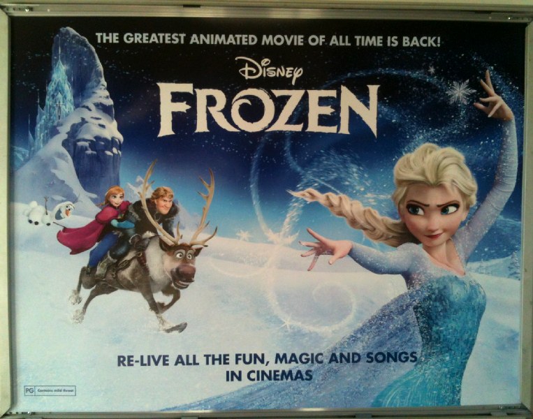 Cinema Poster: FROZEN 2014 (Rerelease Quad) Kristen Bell Josh Gad Alan Tudyk