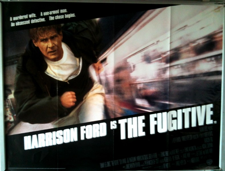 FUGITIVE, THE: Main UK Quad Film Poster