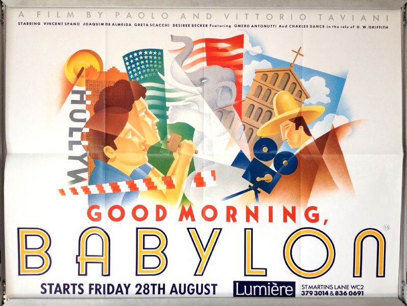 Cinema Poster: GOOD MORNING BABYLON 1987 (Quad) Vincent Spano Greta Scacchi Cinema Poster: GOOD MORNING BABYLON 1987 (Quad) Vincent Spano Greta Scacchi