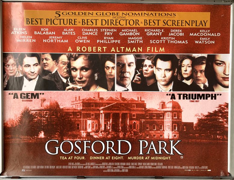 Cinema Poster: GOSFORD PARK 2001 (Quad) Maggie Smith Michael Gambon Cinema Poster: GOSFORD PARK 2001 (Quad) Maggie Smith Michael Gambon