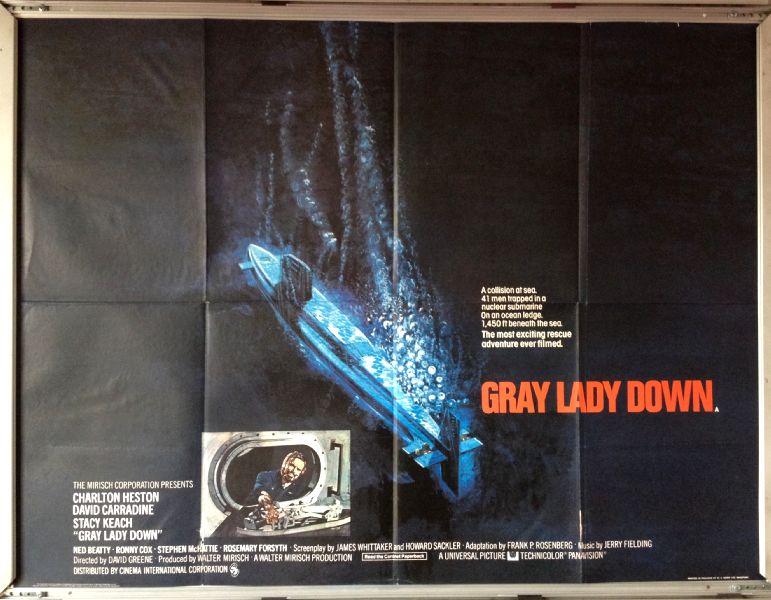 Cinema Poster: GRAY LADY DOWN 1978 (Quad) Charlton Heston David Carradine Cinema Poster: GRAY LADY DOWN 1978 (Quad) Charlton Heston David Carradine