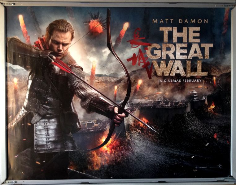 Cinema Poster: GREAT WALL, THE 2017 (Main Quad) Matt Damon Tian Jing Willem Dafoe 
