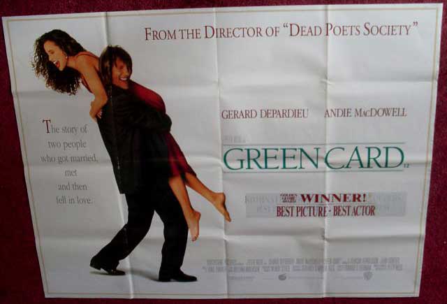 GREEN CARD: UK Quad Film Poster