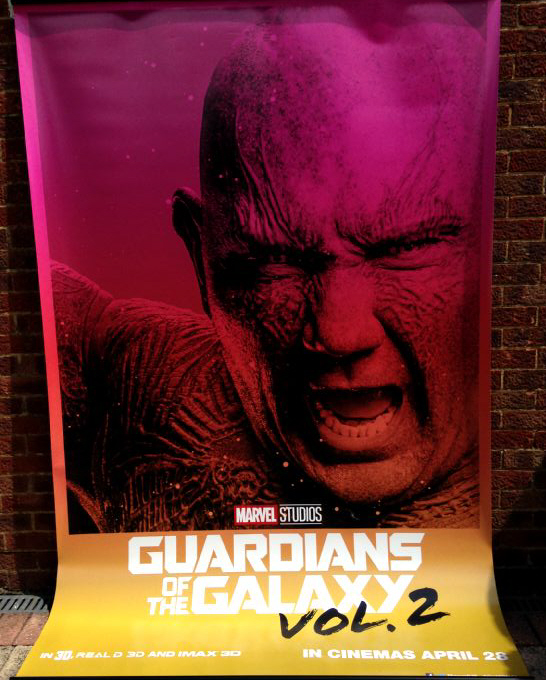 Cinema Banner: GUARDIANS OF THE GALAXY VOL 2 2017 (Drax) Dave Bautista Zoe Saldana