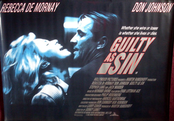 GUILTY AS SIN: UK Quad Film Poster GUILTY AS SIN: UK Quad Film Poster
