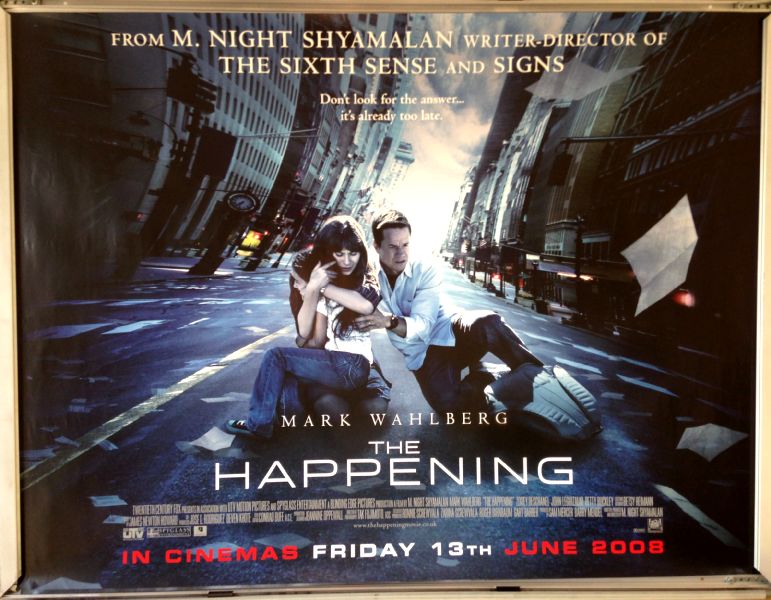 Cinema Poster: HAPPENING, THE 2008 (Main Quad) Mark Wahlberg Zooey Deschanel