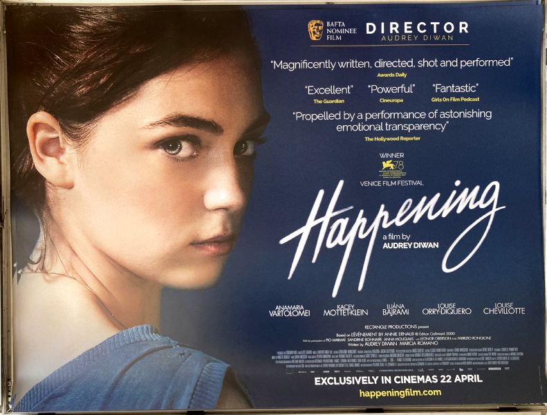 Cinema Poster: HAPPENING aka L'vnement 2022 (Quad) Anamaria Vartolomei