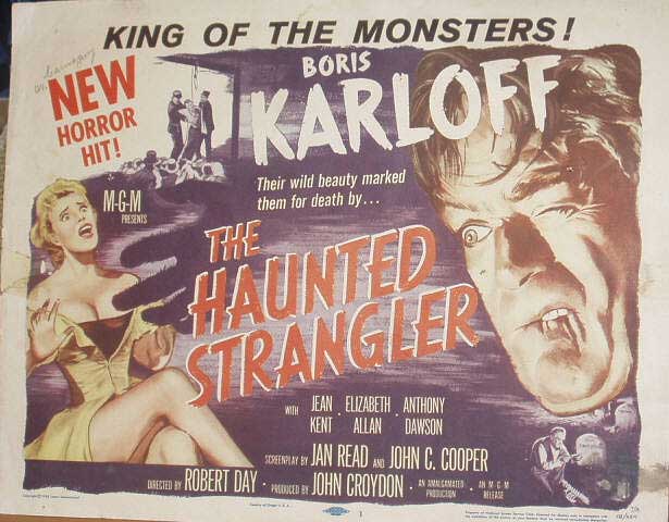 HAUNTED STRANGLER, THE: Set of 8 Original Lobby Cards