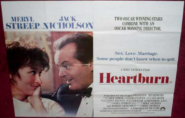 HEARTBURN: UK Quad Film Poster HEARTBURN: UK Quad Film Poster