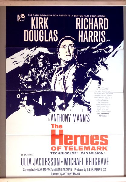 Cinema Poster: HEROES OF TELEMARK, THE 1965 (One Sheet) Kirk Douglas Cinema Poster: HEROES OF TELEMARK, THE 1965 (One Sheet) Kirk Douglas