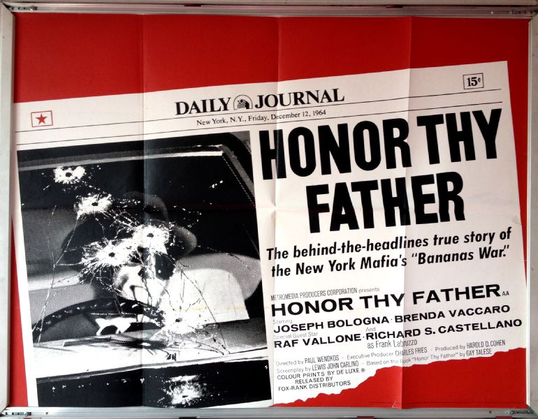 Cinema Poster: HONOR THY FATHER 1973 (Quad) Joseph Bologna Brenda Vaccaro Cinema Poster: HONOR THY FATHER 1973 (Quad) Joseph Bologna Brenda Vaccaro