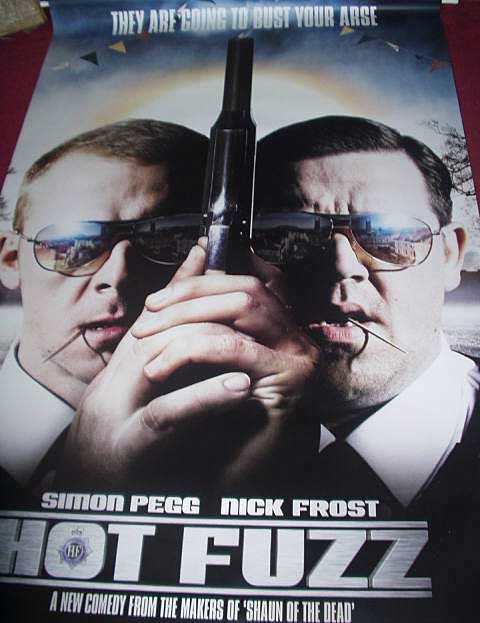 HOT FUZZ: Pegg/Frost Close Up Cinema Banner