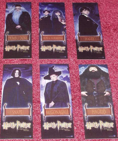 HARRY POTTER AND THE PHILOSOPHER'S STONE: Set of 6 Bookmarks