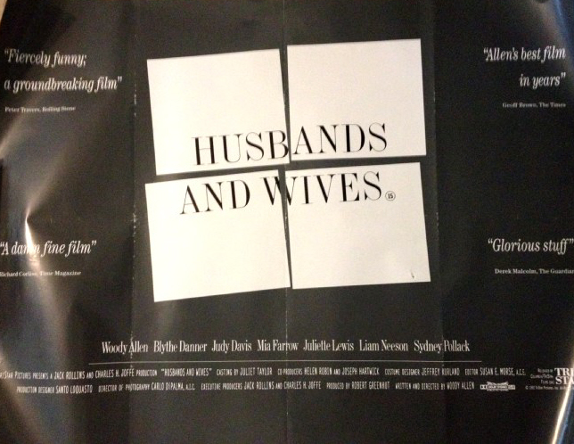 HUSBANDS AND WIVES: UK Quad Film Poster HUSBANDS AND WIVES: UK Quad Film Poster