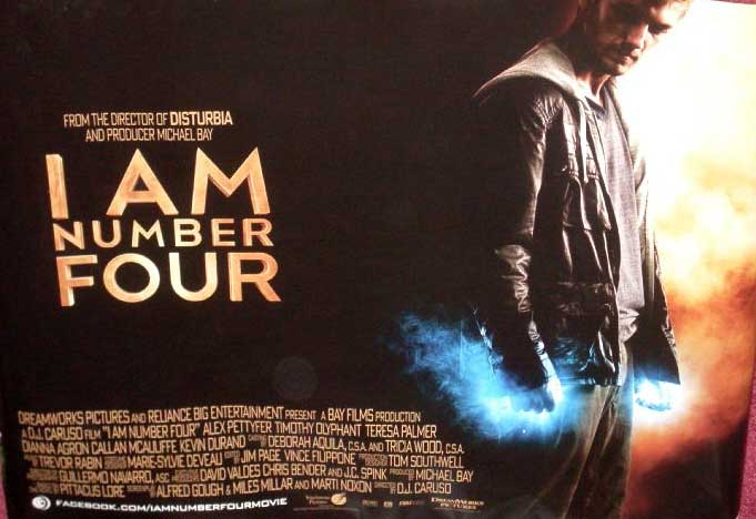 I AM NUMBER FOUR: UK Quad Film Poster