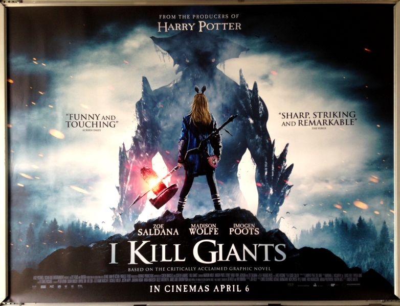 Cinema Poster: I KILL GIANTS 2018 (Quad) Zoe Saldana Imogen Poots Cinema Poster: I KILL GIANTS 2018 (Quad) Zoe Saldana Imogen Poots