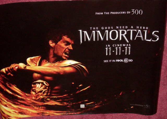 IMMORTALS: 'Swing Sword' UK Quad Film Poster IMMORTALS: 'Swing Sword' UK Quad Film Poster
