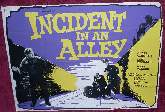 INCIDENT IN AN ALLEY: Main UK Quad Film Poster INCIDENT IN AN ALLEY: Main UK Quad Film Poster