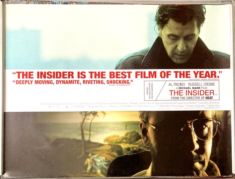 Cinema Poster: INSIDER, THE 1999 (Quad) Al Pacino Russell Crowe Christopher Plummer