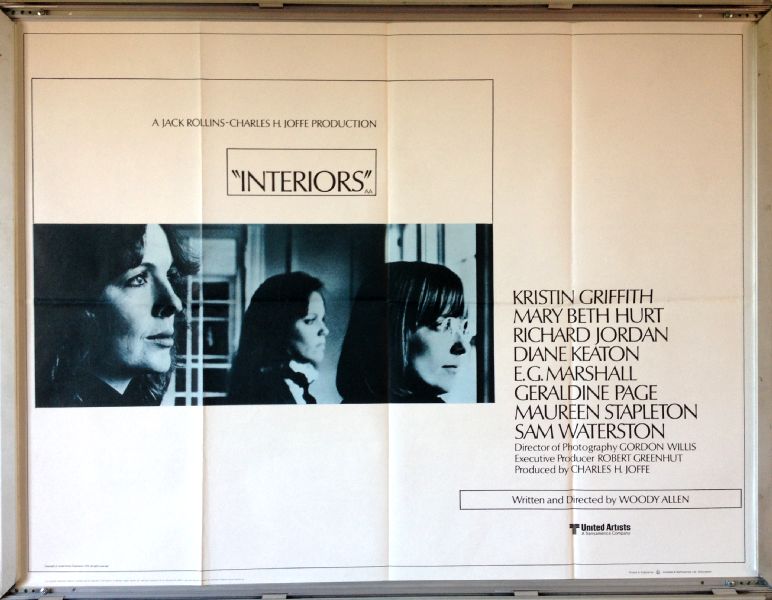 Cinema Poster: INTERIORS 1978 (Quad) Woody Allen Diane Keaton Geraldine Page