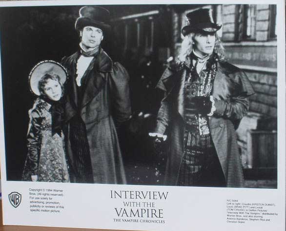 INTERVIEW WITH THE VAMPIRE: B/W Still (Cruise, Pitt & Dunst)