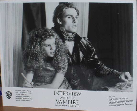 INTERVIEW WITH THE VAMPIRE: B/W Still (Cruise & Dunst)