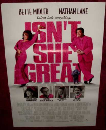 ISN'T SHE GREAT: One Sheet Film Poster ISN'T SHE GREAT: One Sheet Film Poster