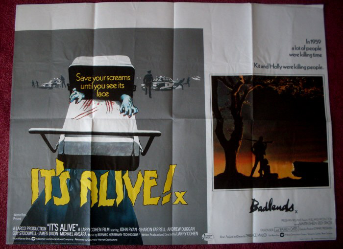 IT'S ALIVE/BADLANDS: Double Bill Quad Film Poster