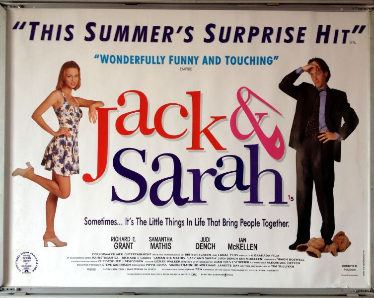 Cinema Poster: JACK & SARAH 1995 (Quad) Richard E. Grant Samantha Mathis Cinema Poster: JACK & SARAH 1995 (Quad) Richard E. Grant Samantha Mathis