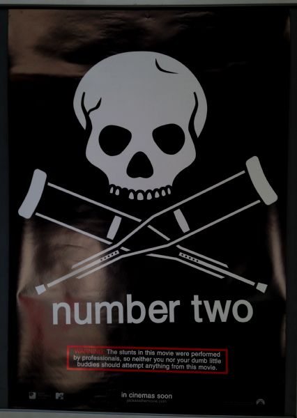 Cinema Poster: JACKASS NUMBER TWO 2006 (Advance One Sheet) Johnny Knoxville Cinema Poster: JACKASS NUMBER TWO 2006 (Advance One Sheet) Johnny Knoxville
