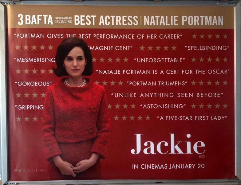 Cinema Poster: JACKIE 2017 (Review Quad) Natalie Portman Peter Sarsgaard Greta Gerwig 