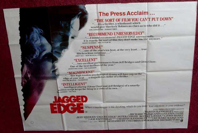 JAGGED EDGE: Review UK Quad Film Poster