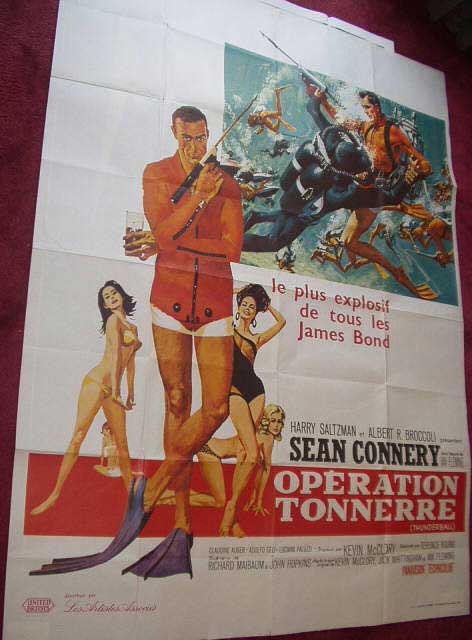THUNDERBALL: French Grande Film Poster Seventies Rerelease