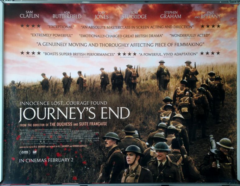 Cinema Poster: JOURNEY'S END 2018 (Quad) Sam Claflin Paul Bettany,Asa Butterfield Cinema Poster: JOURNEY'S END 2018 (Quad) Sam Claflin Paul Bettany,Asa Butterfield