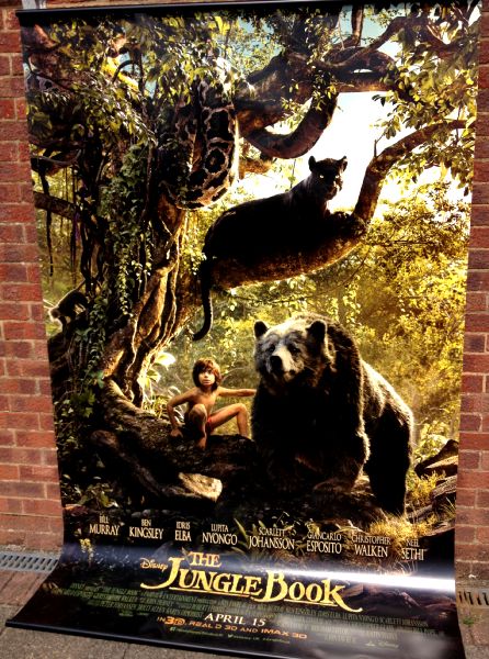 Cinema Banner: JUNGLE BOOK 2016 (Mowgli & Baloo) Idris Elba Scarlett Johansson Cinema Banner: JUNGLE BOOK 2016 (Mowgli & Baloo) Idris Elba Scarlett Johansson
