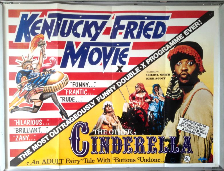 Cinema Poster: KENTUCKY FRIED MOVIE / CINDERELLA 1977 (Double Bill Quad) Tom Chantrell Cinema Poster: KENTUCKY FRIED MOVIE / CINDERELLA 1977 (Double Bill Quad) Tom Chantrell